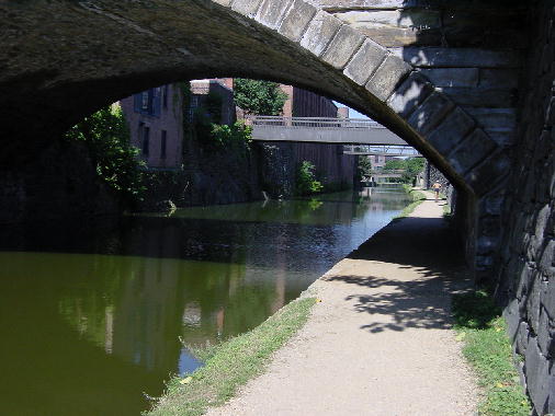 The narrow canal path